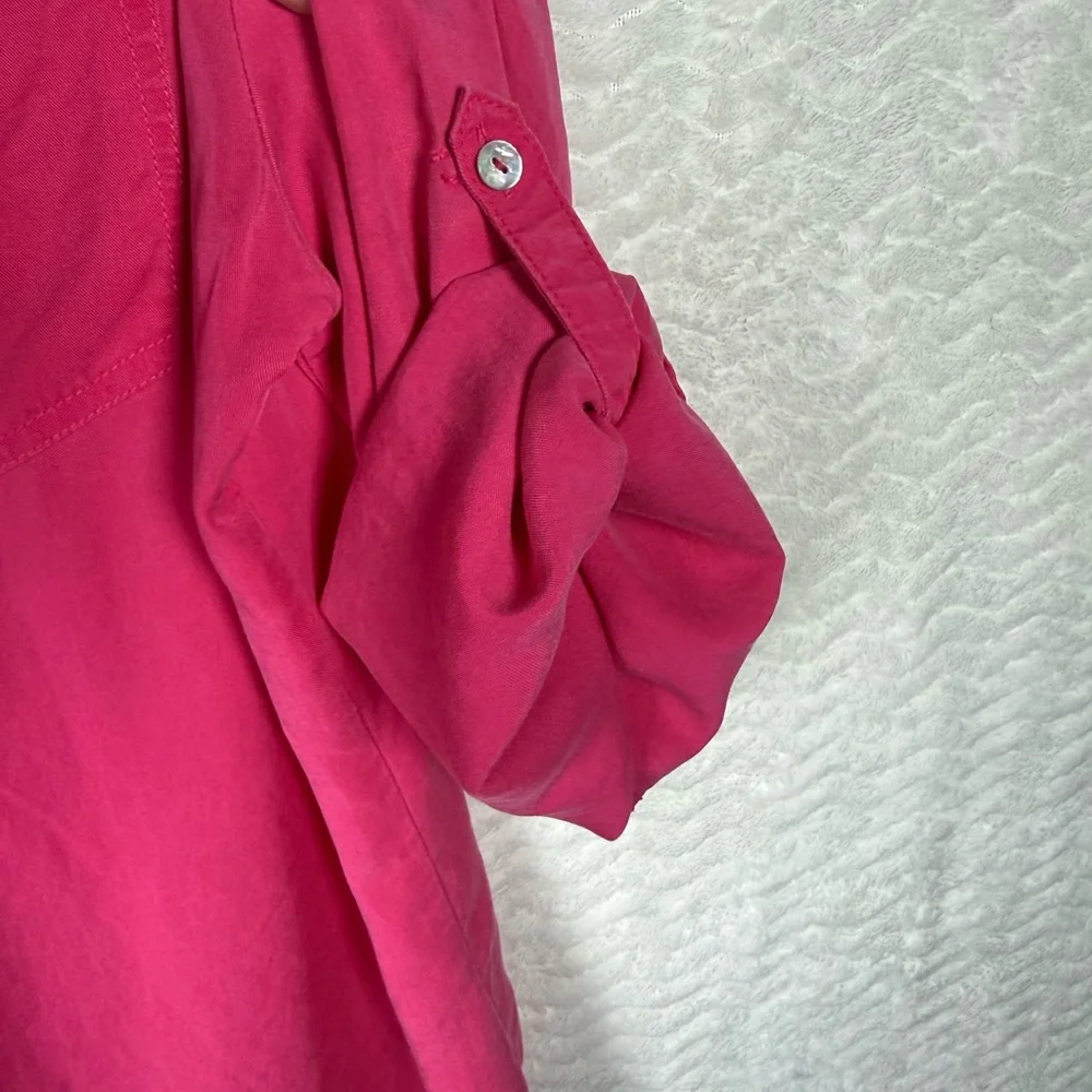 grand & greene beautiful Fuchsia Button-Front Shirt. Size large - Picture 6 of 9